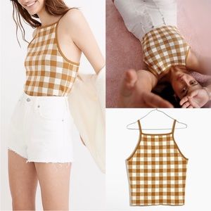 NWT Madewell Gingham Apron Sweater Tank